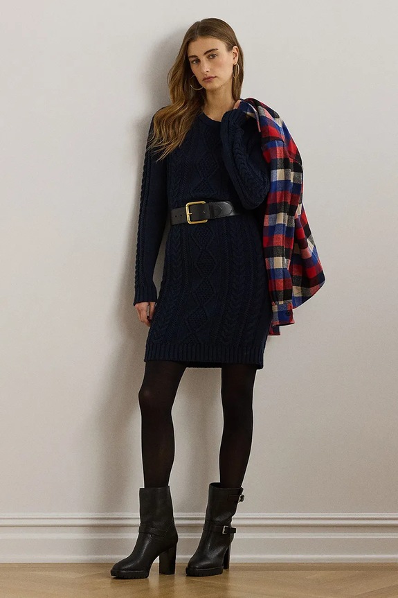 Bavlnené šaty Lauren Ralph Lauren bavlna tmavomodrá 200957468