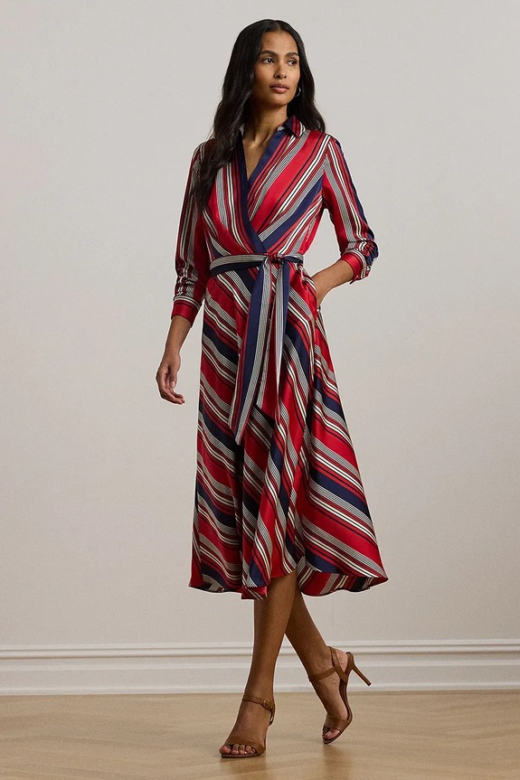 Šaty Lauren Ralph Lauren midi červená 250957090