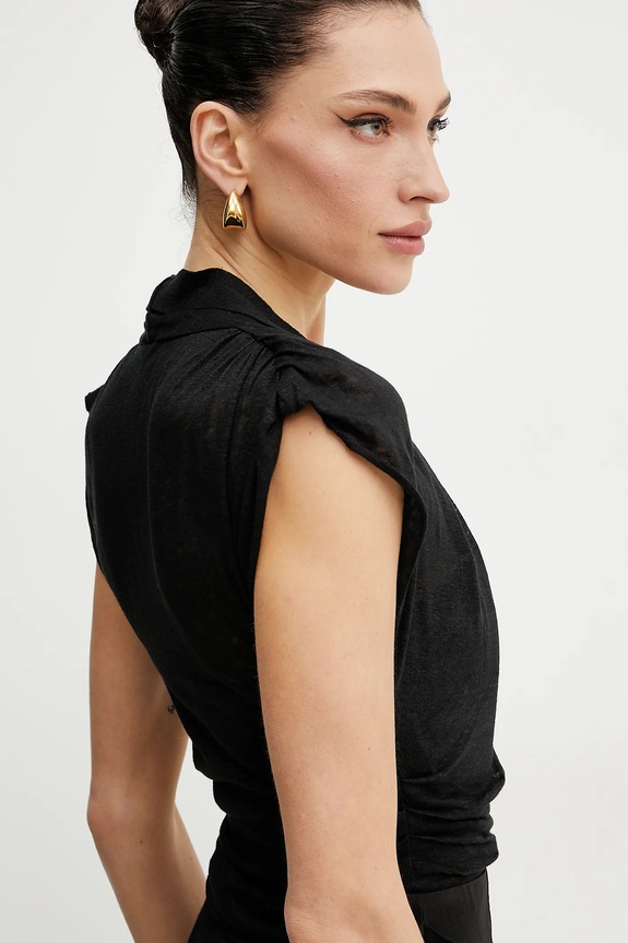 Lanena haljina Pinko crna 104868.A2GF