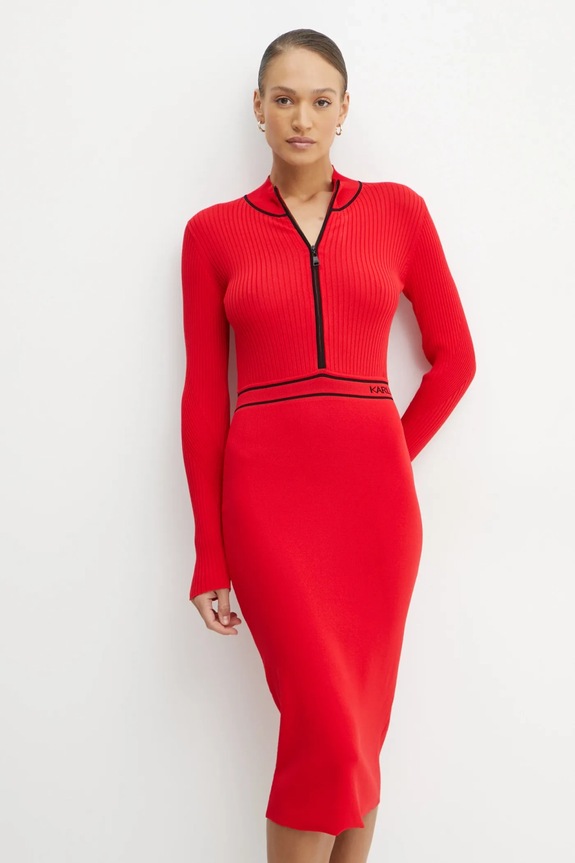 Φόρεμα Karl Lagerfeld A1W13027 κόκκινο SS25
