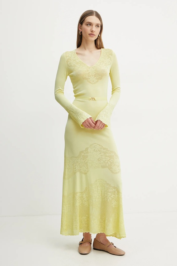 Odzież Twinset sukienka 251TP3240 żółty