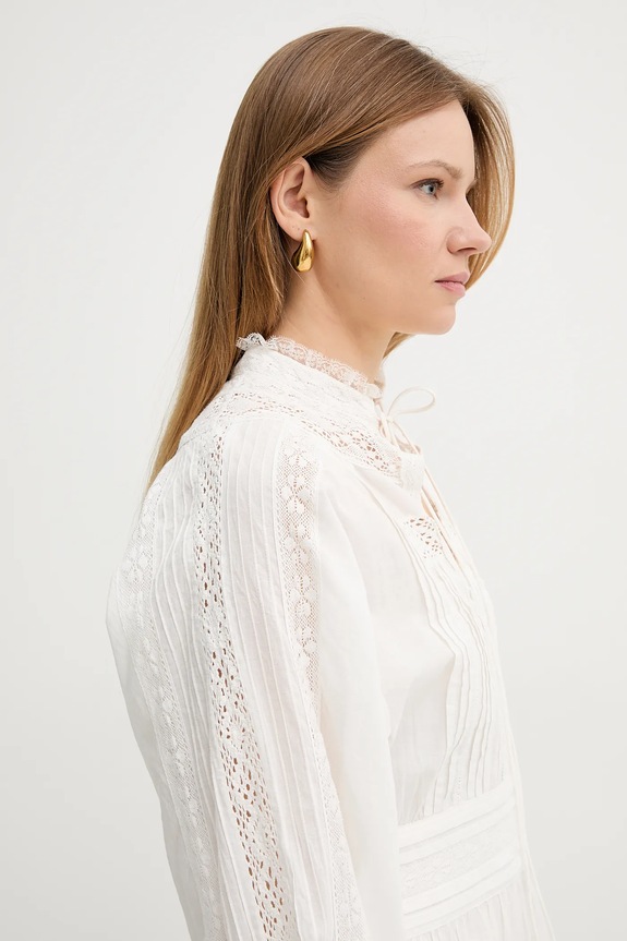 Βαμβακερό φόρεμα Twinset 251TP2380 μπεζ