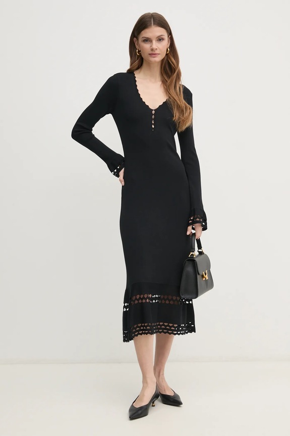 Twinset rochie midi negru 251TP3050