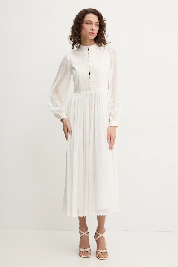 Дрехи Рокля с лен Twinset 251TP2063 бежов