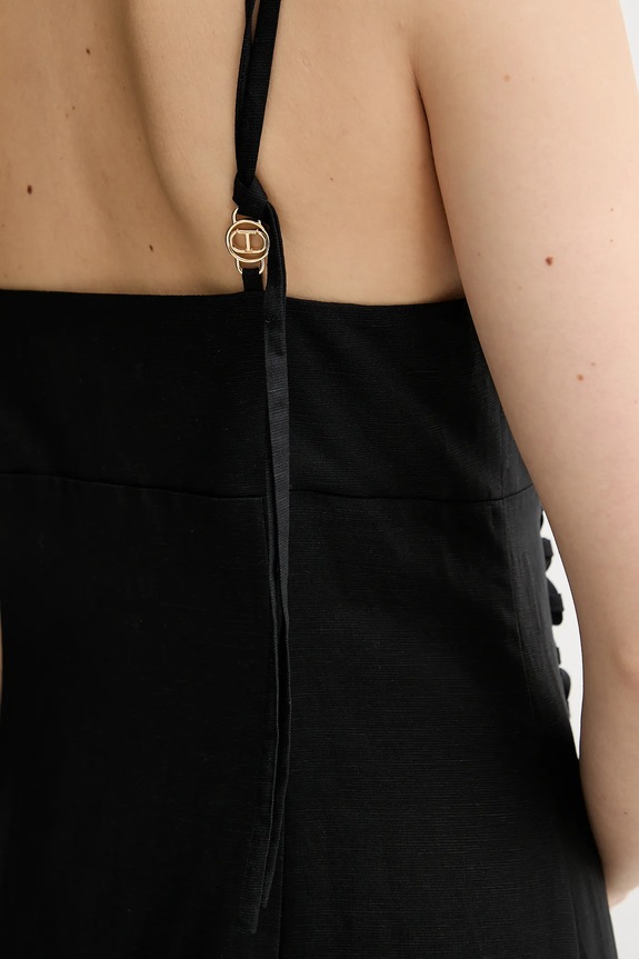 Obleka iz mešanice lana Twinset 251TT2070