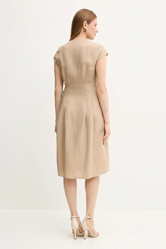 Ρούχα Φόρεμα από λινό μείγμα Twinset 251TT2072 μπεζ