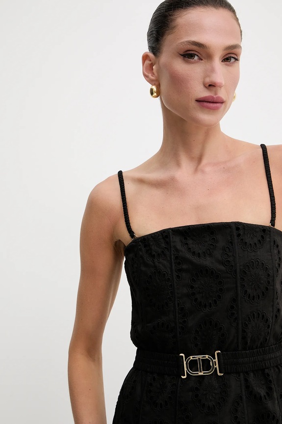 Twinset rochie din bumbac negru 251TT2361