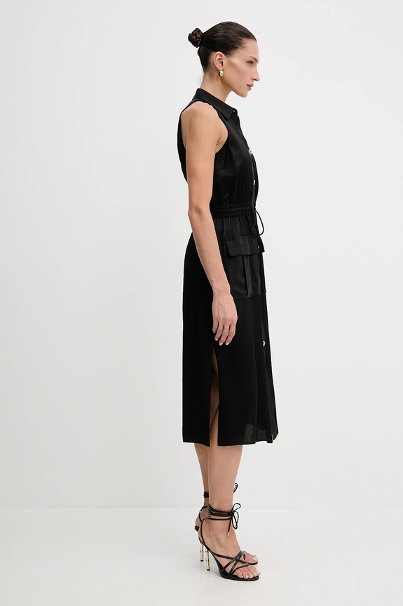 Twinset rochie din amestec de in 251TT2270 negru SS25