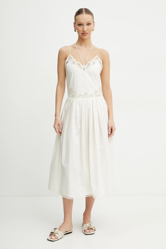 Twinset sukienka bawełniana bawełna beżowy 251TT2160