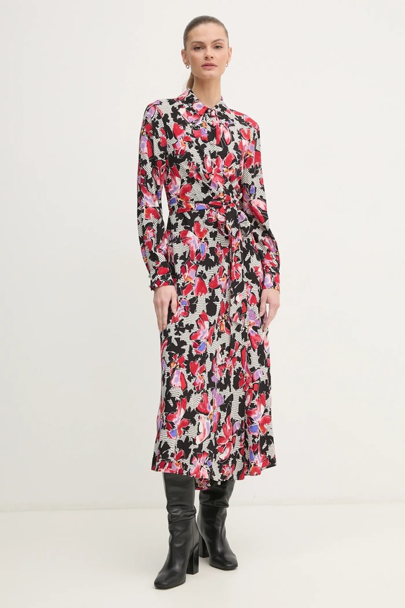 Šaty DIANE VON FURSTENBERG kvetinový čierna DVFDW4S015