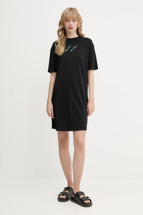 Bavlněné šaty Armani Exchange XW000378.AF10354 černá SS25