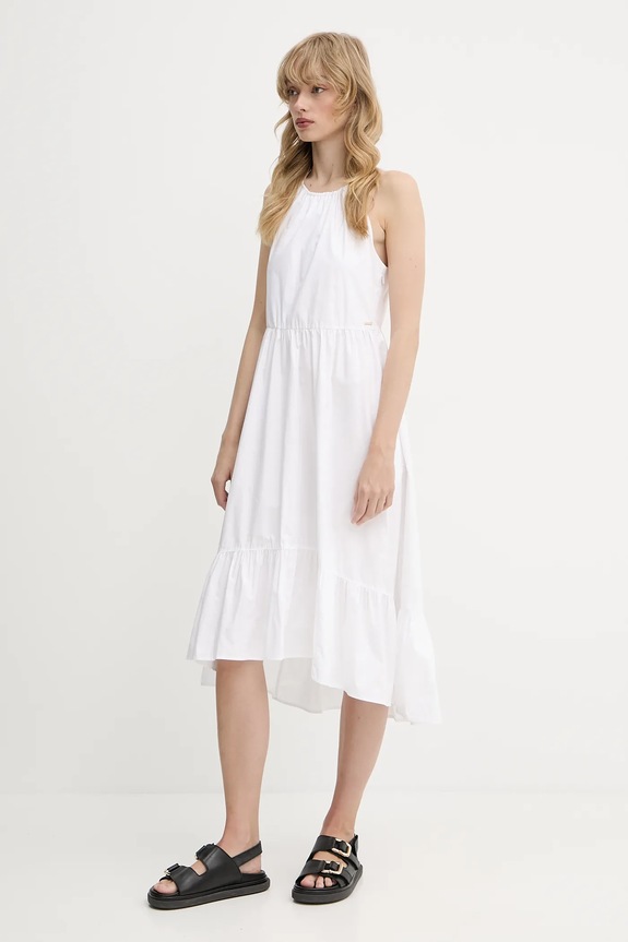 Bavlnené šaty Armani Exchange XW000477.AF12812 biela SS25