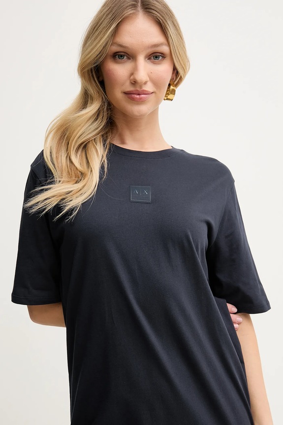 Bavlněné šaty Armani Exchange námořnická modř XW000353.AF10359