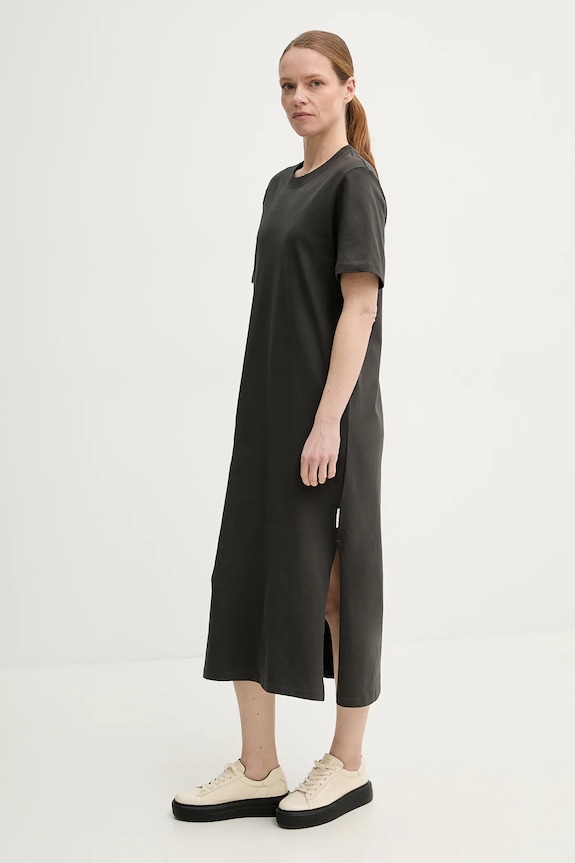 Marc O'Polo vestito in cotone midi grigio 5000006039