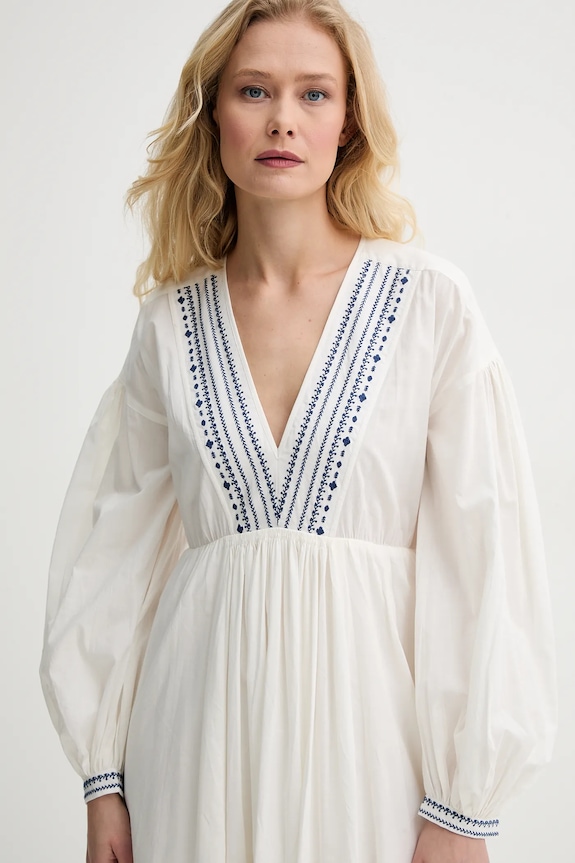 Bavlnené šaty A.P.C. robe anni béžová COHHH.F35203