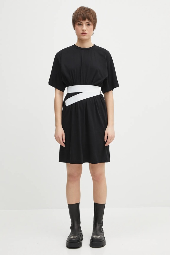 Βαμβακερό φόρεμα MM6 Maison Margiela casual μαύρο S52DA0063