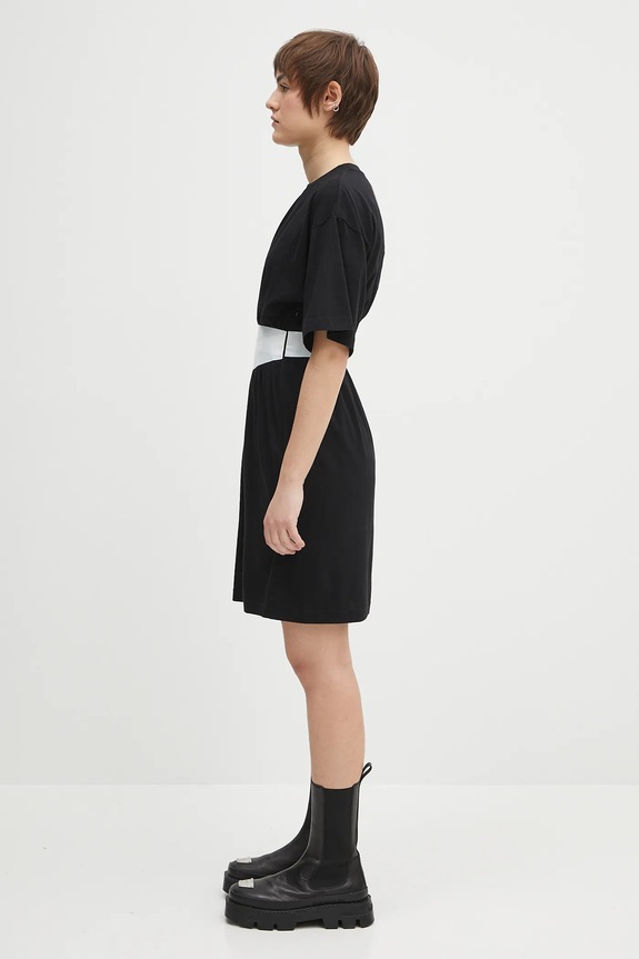 Βαμβακερό φόρεμα MM6 Maison Margiela S52DA0063 μαύρο SS25