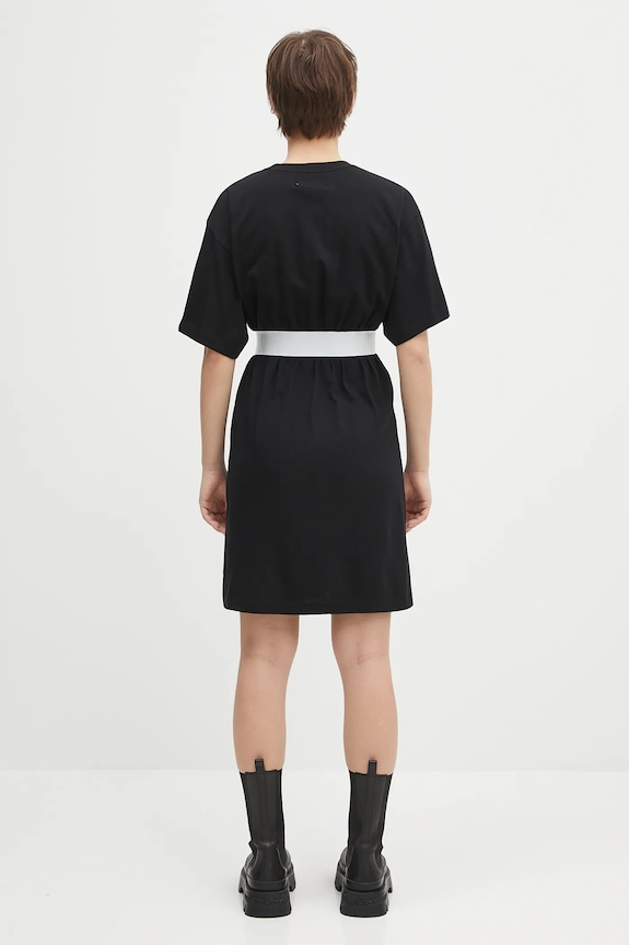 Ρούχα Βαμβακερό φόρεμα MM6 Maison Margiela S52DA0063 μαύρο