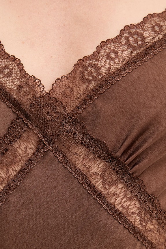 Φόρεμα Bardot 58603DB καφέ