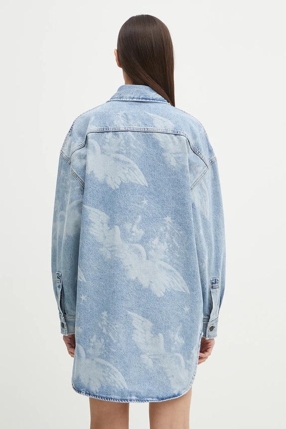 Дрехи Дънкова рокля Fiorucci Angel Print Denim Shirt Dress W02SPDDR313DN03DN02 син