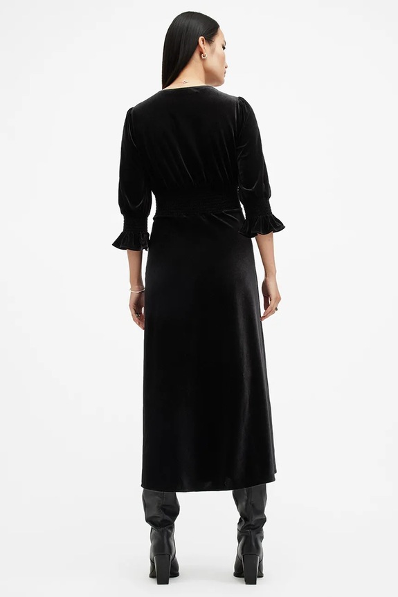 Φόρεμα AllSaints ANI VELVET W143DB μαύρο