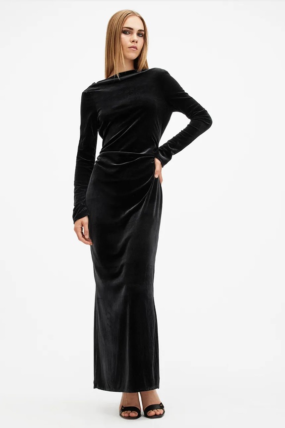 Šaty AllSaints AMORET maxi černá W165DB