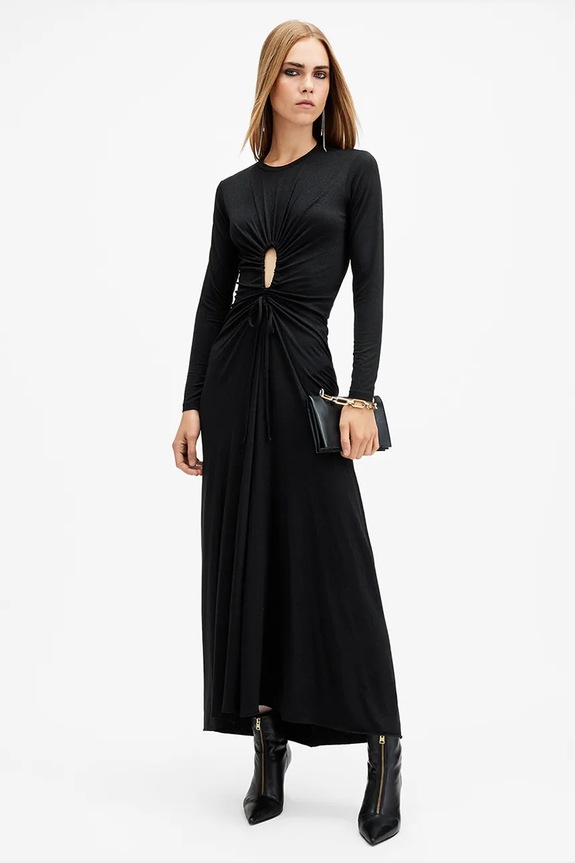 Φόρεμα AllSaints XYLIA μαύρο W175DB