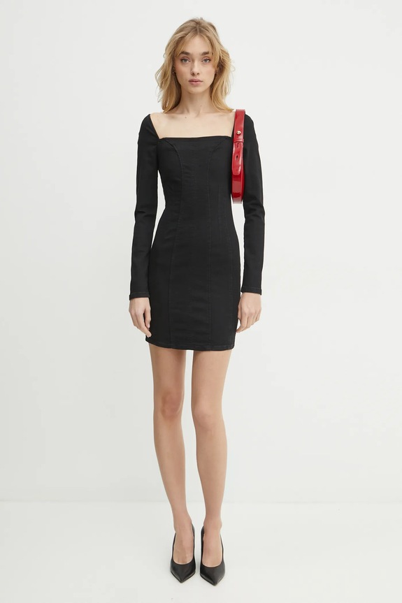 Džínové šaty Guess MOLLY W5RK84.D4PZ0 černá SS25