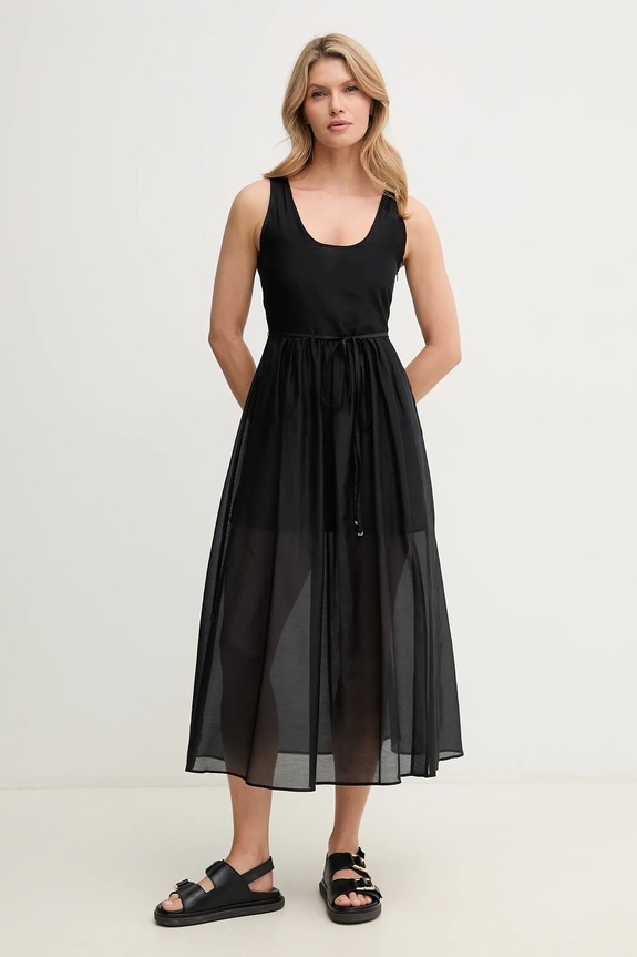 Marella rochie din amestec de mătase Emme by Marella midi negru 2515221172