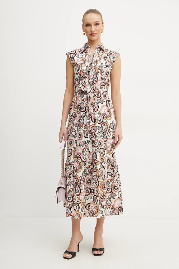Marella rochie din bumbac Emme by Marella maxi alb 2515221302