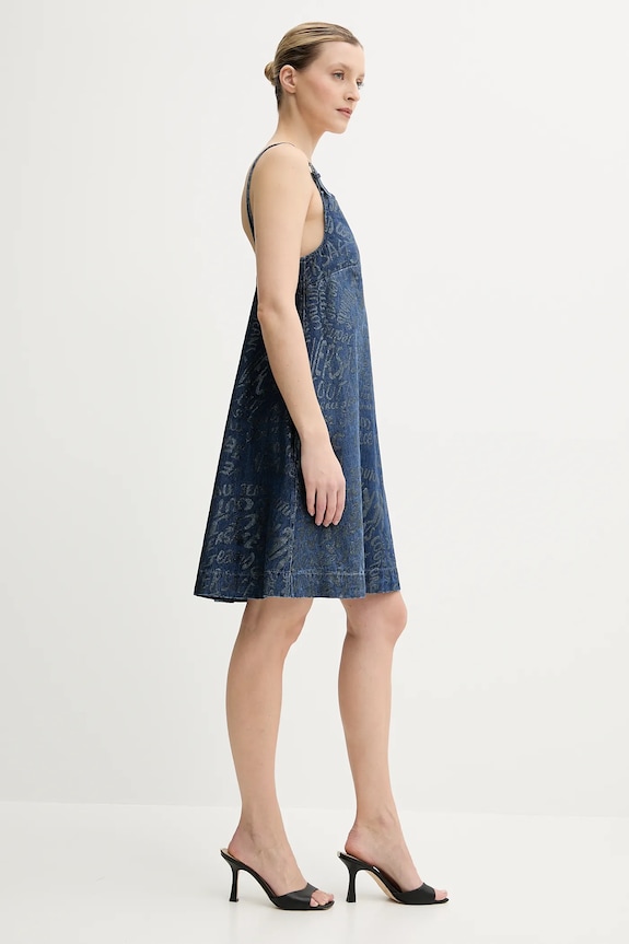 Džínové šaty Versace Jeans Couture 78HAO95G.DS025LF1 námořnická modř SS25