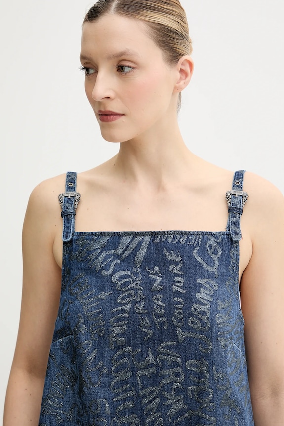 Džínové šaty Versace Jeans Couture námořnická modř 78HAO95G.DS025LF1