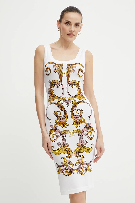 Obleka Versace Jeans Couture Pletenina bela 78HAO9P6.JS473