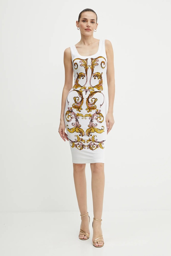 Obleka Versace Jeans Couture 78HAO9P6.JS473 bela SS25