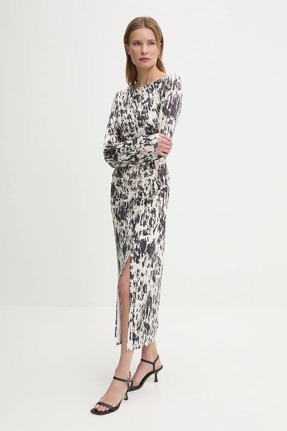 Sisley sukienka 4QFRLV070 beżowy SS25