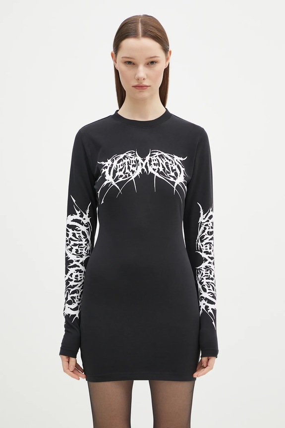 VETEMENTS dress Death Metal Longsleeve Mini mini black WA66DR630BW