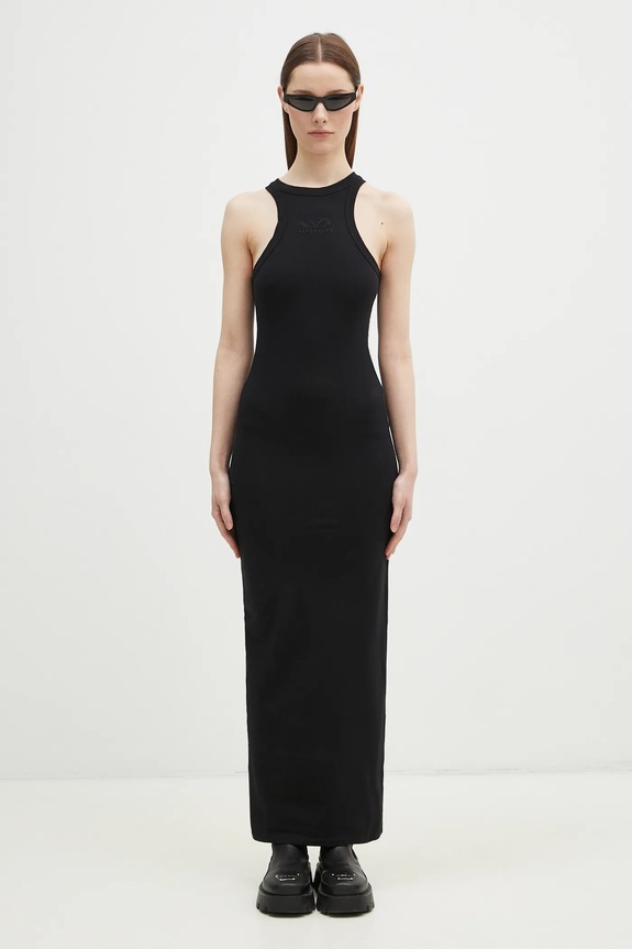Šaty VETEMENTS Tanktop Maxi s elastanem černá WA66DR700B