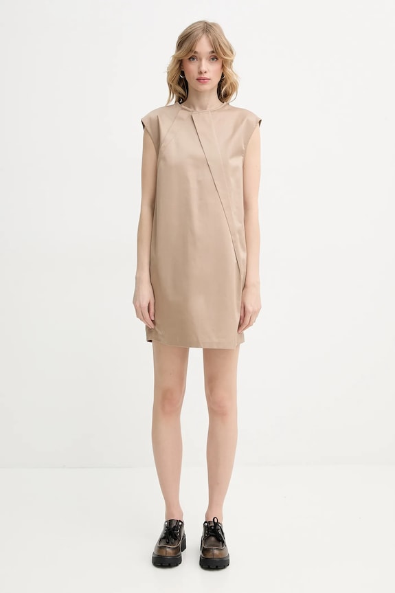 Βαμβακερό φόρεμα MM6 Maison Margiela S52DA0056.M35368 πράσινο SS25