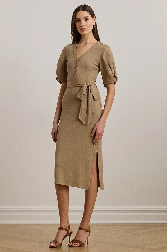 Lauren Ralph Lauren rochie midi maro 250964070