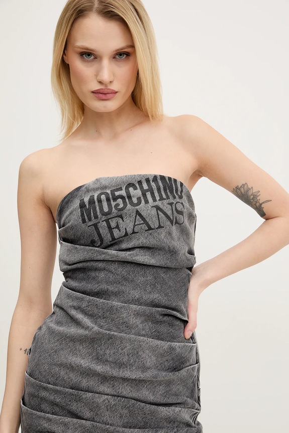 Φόρεμα τζιν Moschino Jeans γκρί 0430.3219