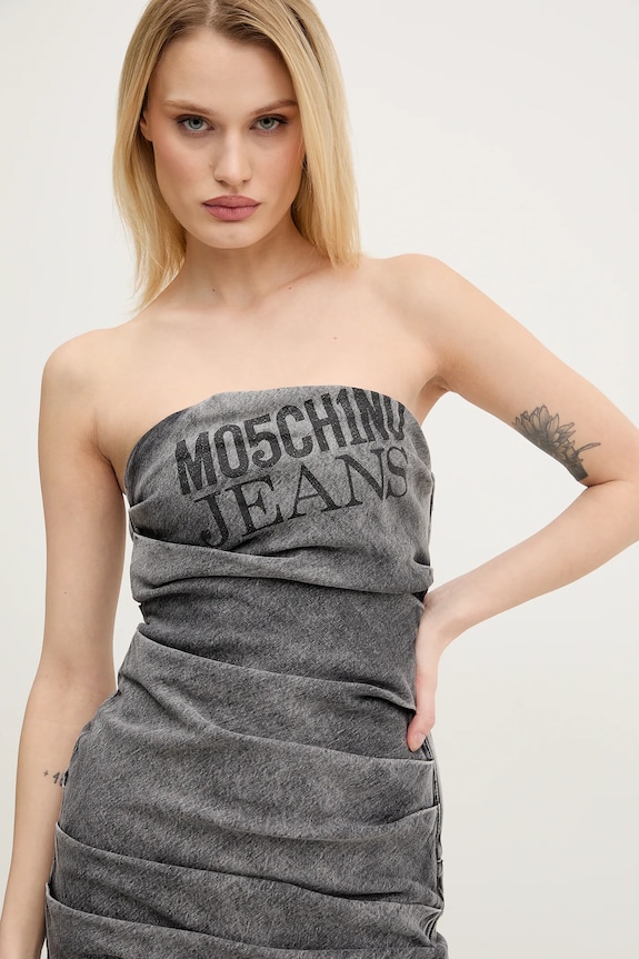 Φόρεμα τζιν Moschino Jeans γκρί 0430.3219