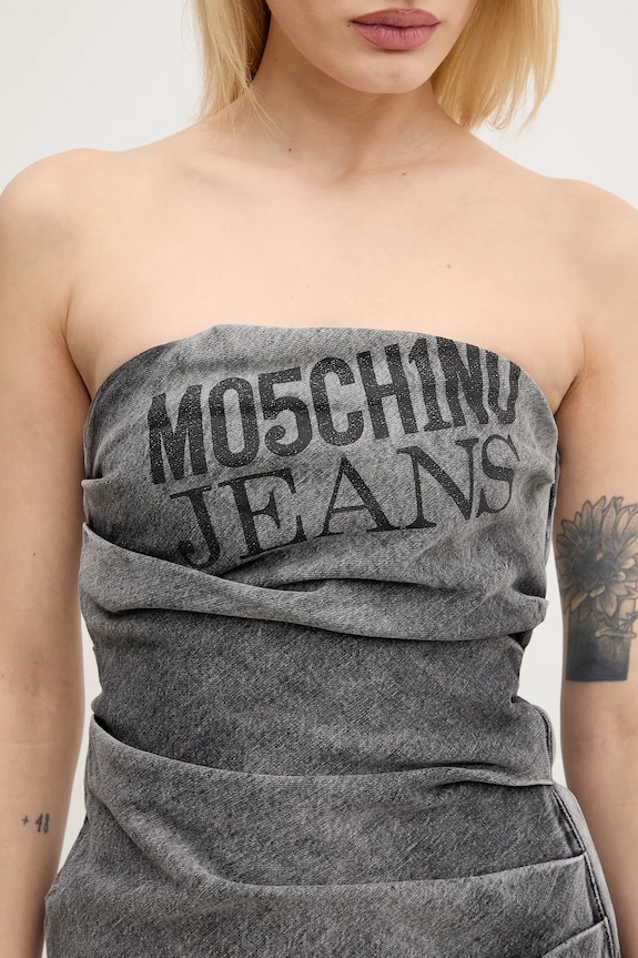 Φόρεμα τζιν Moschino Jeans 0430.3219 γκρί
