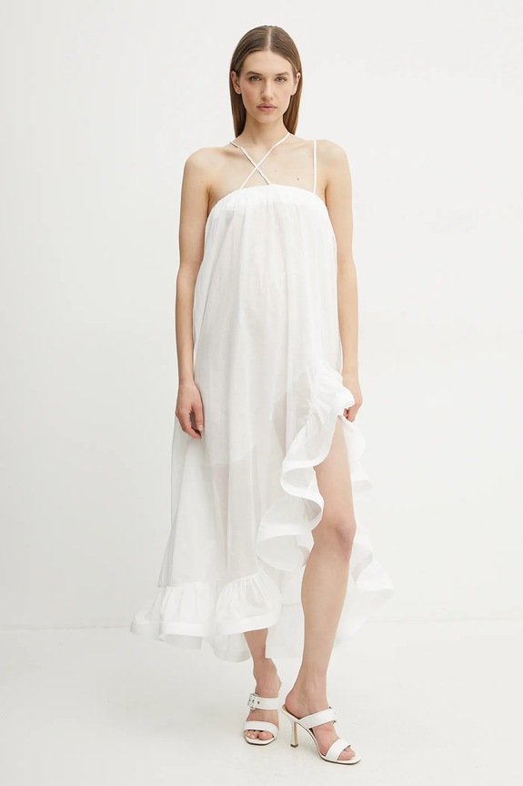 Simona Corsellini vestito in cotone P25CPAB046 bianco SS25