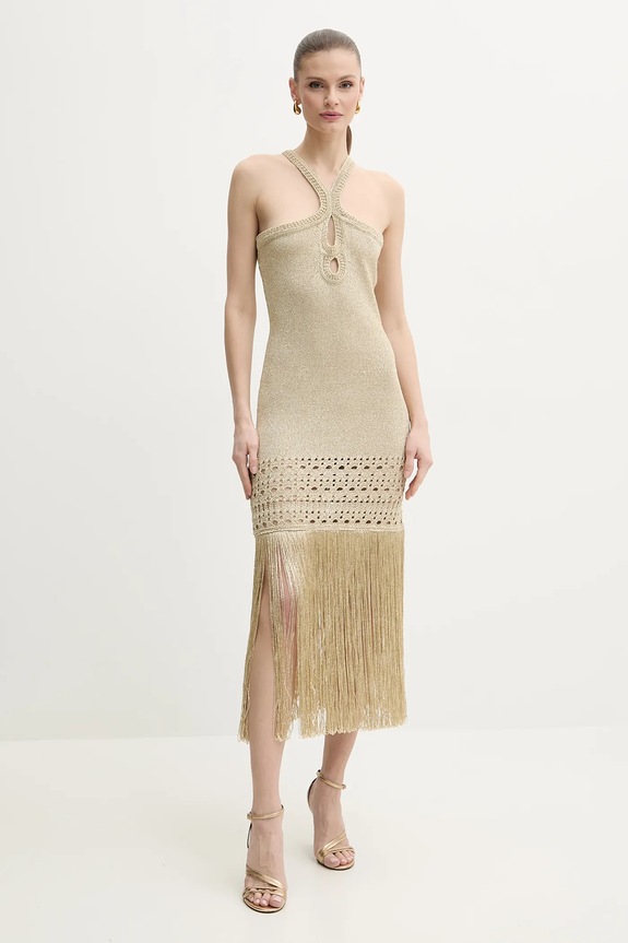 Φόρεμα Simona Corsellini P25CPABO04 χρυσαφί SS25