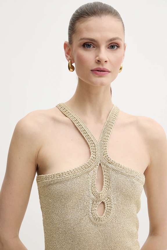 Φόρεμα Simona Corsellini χρυσαφί P25CPABO04
