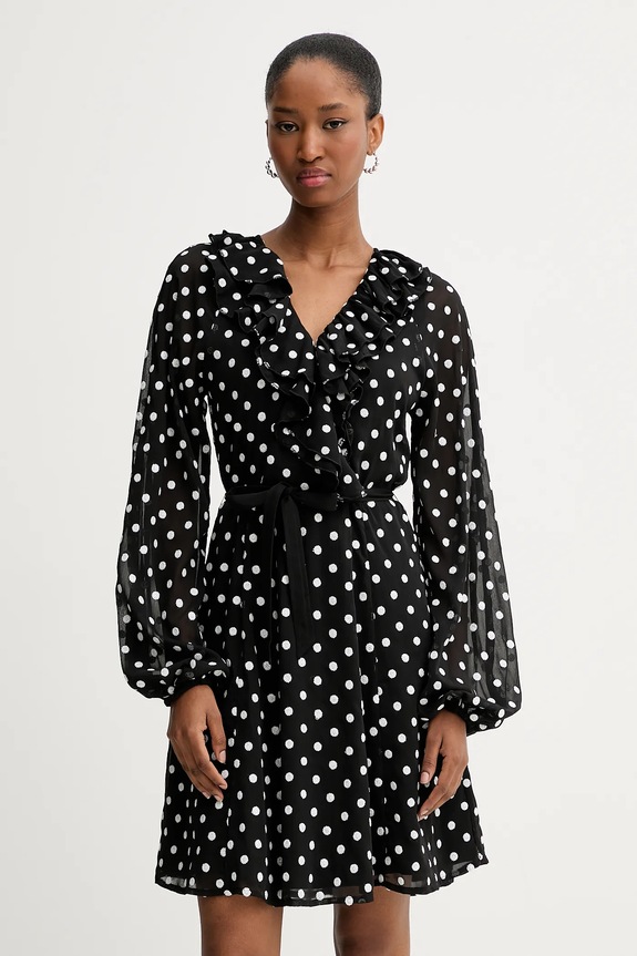 Rotate rochie Chiffon Ruffle Mini mini negru 113258000
