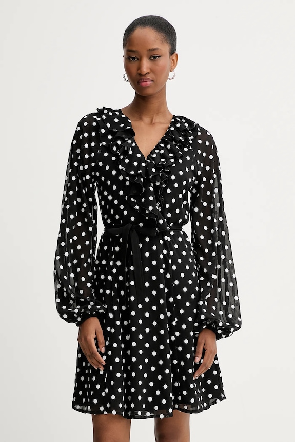 Rotate rochie Chiffon Ruffle Mini mini negru 113258000