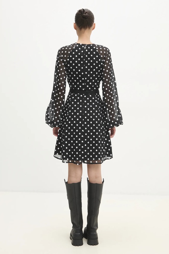 Ρούχα Φόρεμα Rotate Chiffon Ruffle Mini 113258000 μαύρο