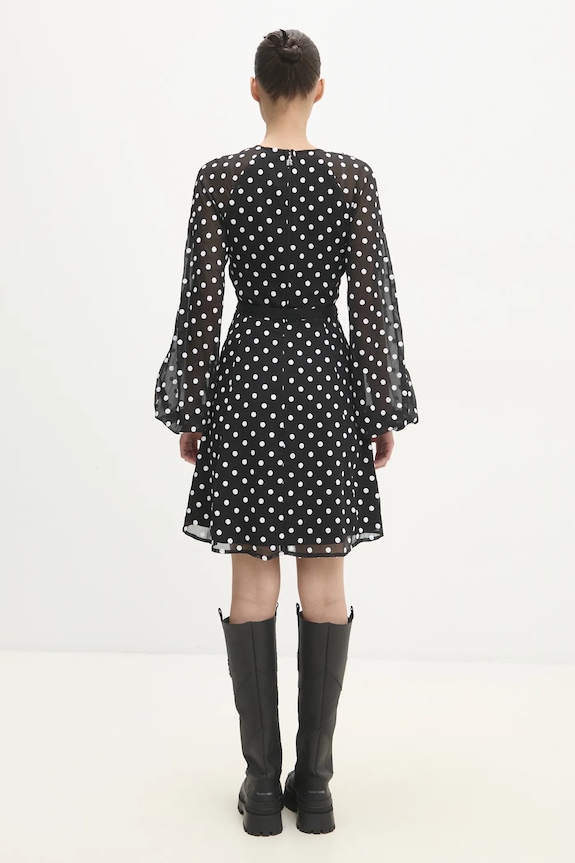 Ρούχα Φόρεμα Rotate Chiffon Ruffle Mini 113258000 μαύρο