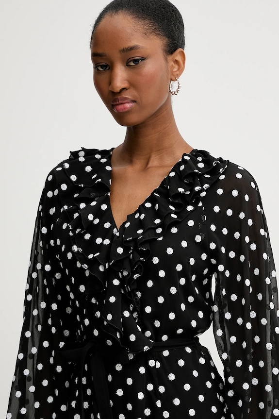 Rotate rochie Chiffon Ruffle Mini negru 113258000